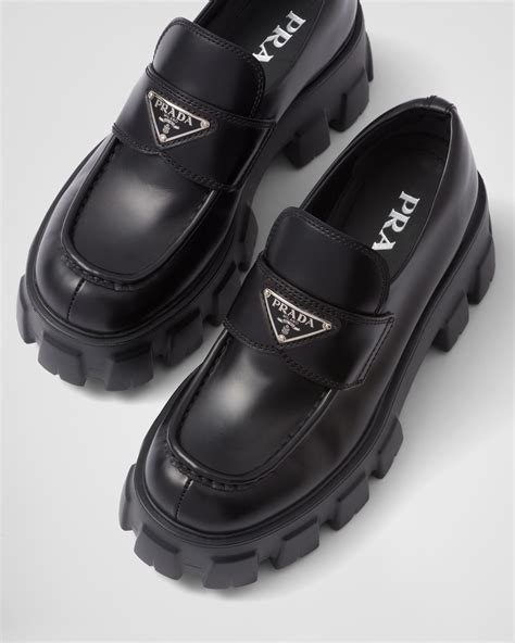 prada black mens loafers|prada monolith loafers women's.